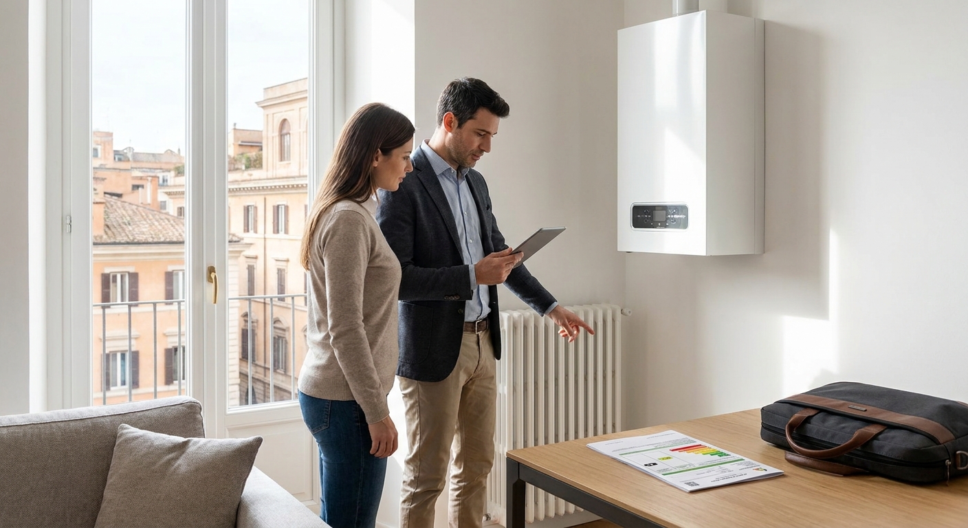 Italian energy certificate APE Roma apartment heating