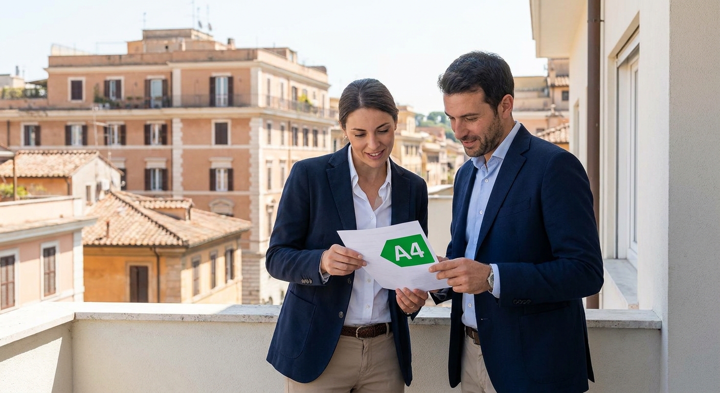 italian energy performance certificate APE label A4 class