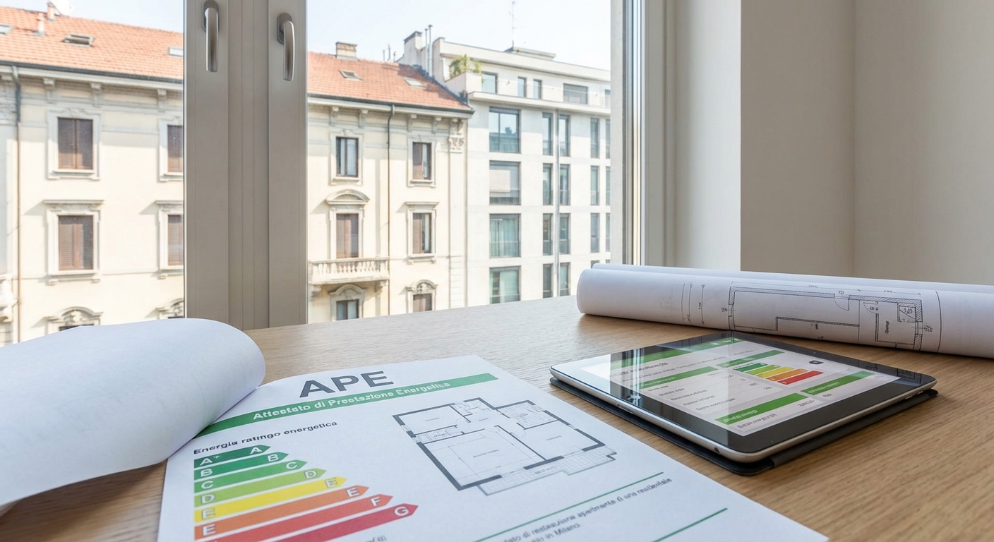 italian energy certificate APE document blueprint