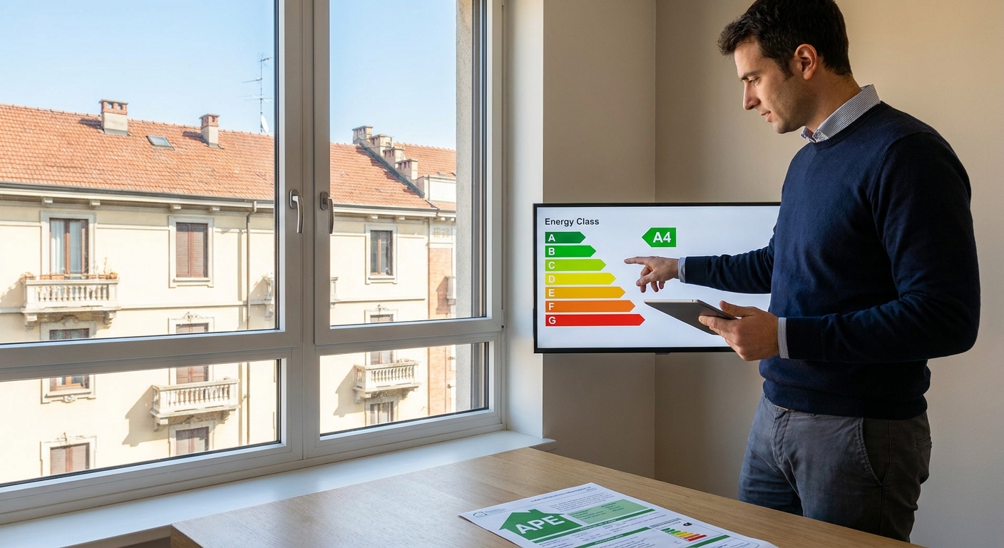 italian energy performance certificate APE label A4 class